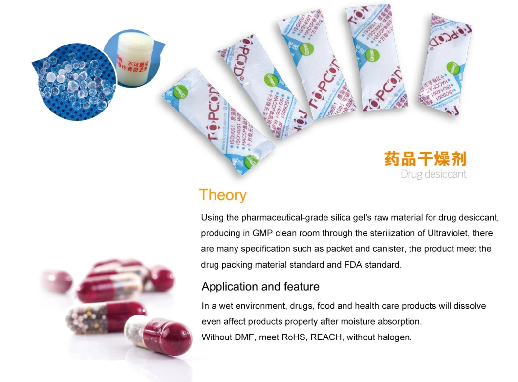 2g Non-Woven Paper Packing Desiccant Silica Gel for Garment