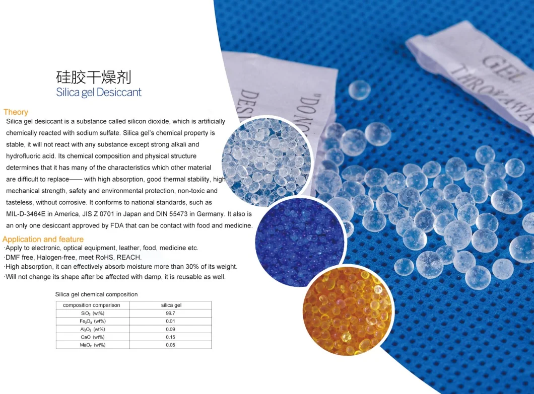 2g Non-Woven Paper Packing Desiccant Silica Gel for Garment