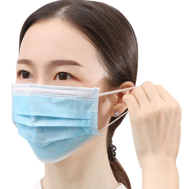 Custom 3ply Nonwoven Material Melt Blown Fabric Anti Virus Civil Face Mask
