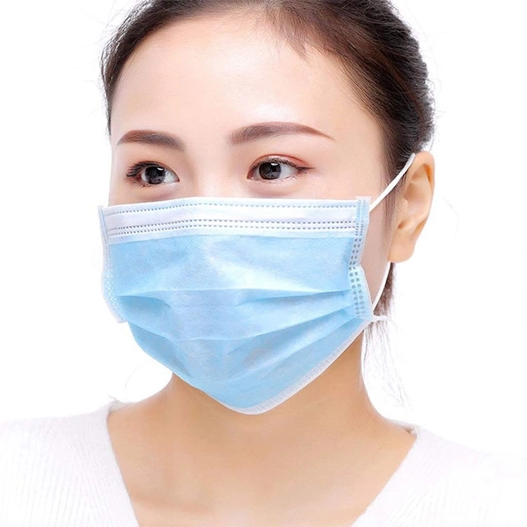 Blue Nonwoven Fabric PP Face Mask Virus-Protected for Adult Boys Girls
