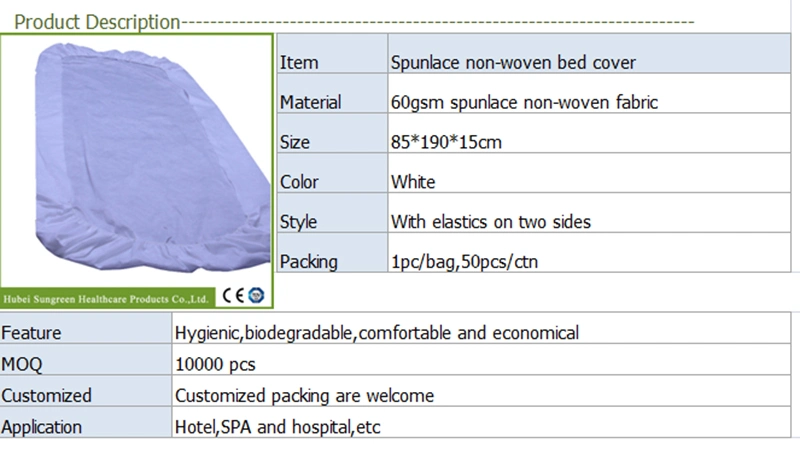 Spunlace Nonwoven Bed Cover, Pet Nonwoven Bed Cover