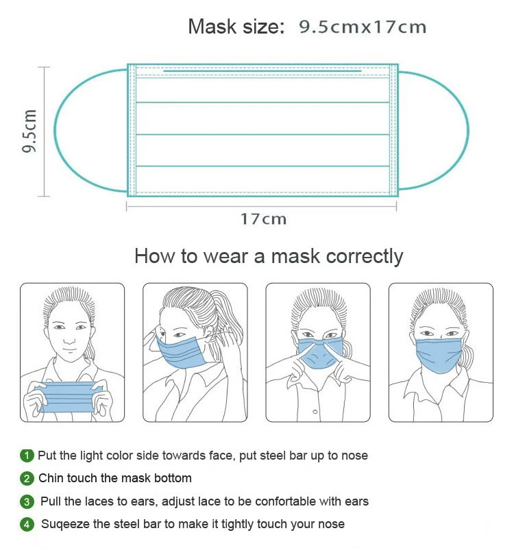 High Quality Outdoor Protection Disposable Three-Layer Non-Woven Cloth Masks Factory Direct Stock Quick Delivery