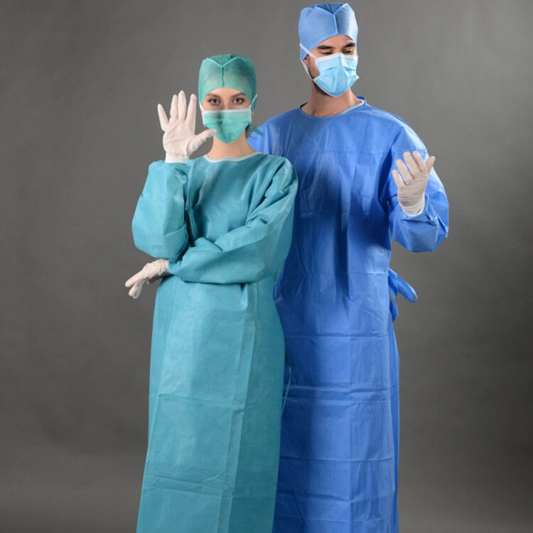 100% Non Woven Fabric Garment and Blue Disposable Hospital Surgical Usage Gowns