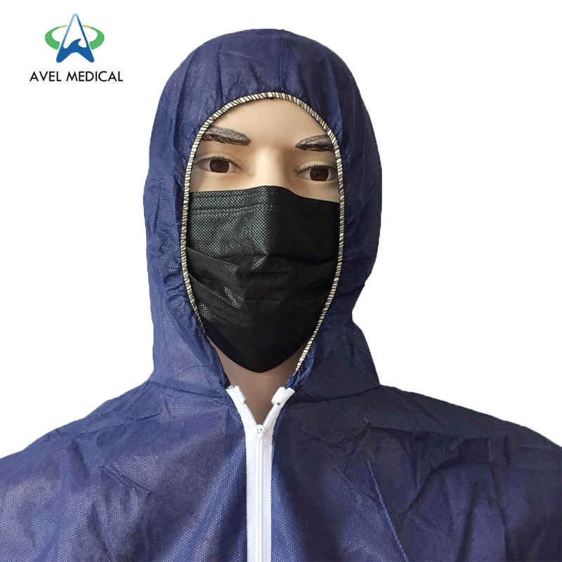 Disposable PE PE SMS Long Sleeve Fabric Non- Woven Isolation Gown