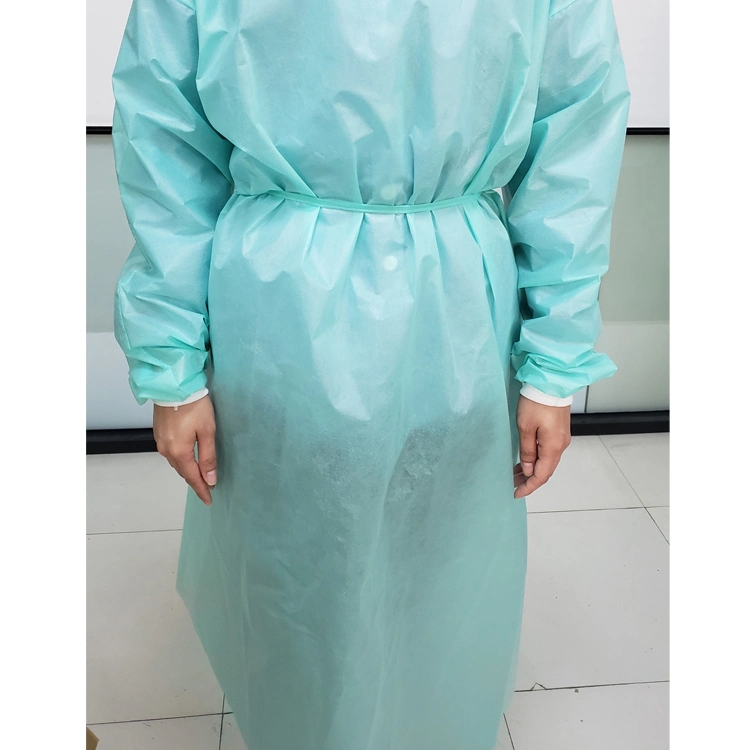 Blue PP PE/SMS/PP Nonwoven Disposable Anti-Virus Isolation Gown