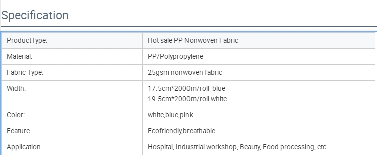 Factory Supply Best 25GSM 17.5/19.5cm 100% Polypropylene Non Woven Fabric Rolls TNT