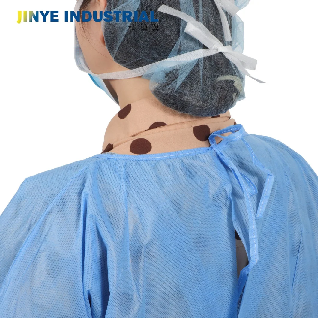 Hospital Medical Uniform PP Non Woven Disposable Isolation Gown PE SMS PP Isolation Gown