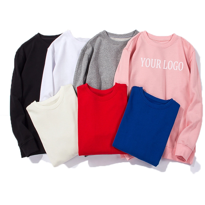 High Quality Plain Long Sleeve Plain Crewneck Women Fleece Sweatshirt Design