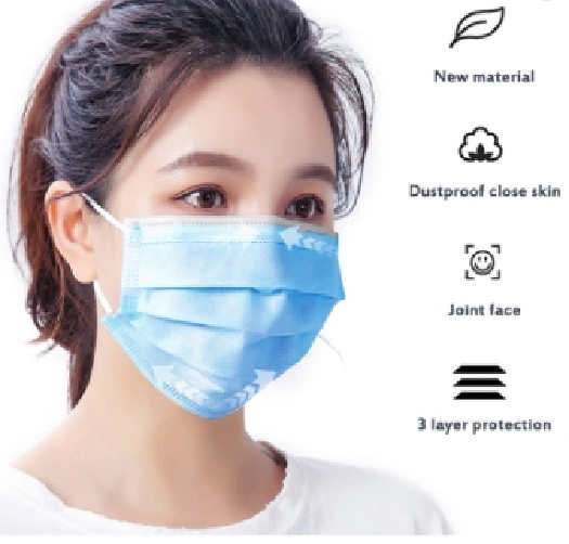 3 Ply Nonwoven Disposable Face Protection Disposable Mask Disposable Virus Face Mask