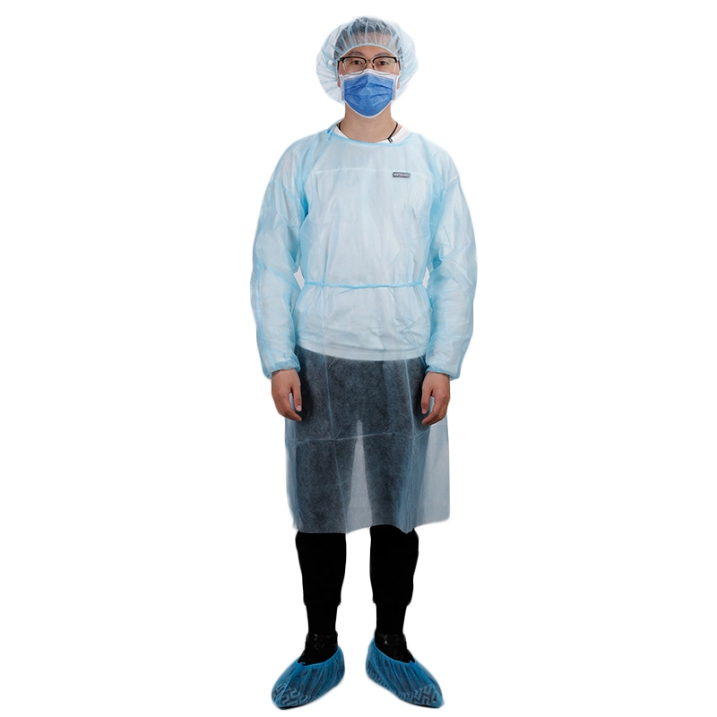 China Factory CNAS Test Confirmed PP/PP+PE/SMS/Spunlace Protective Nonwoven Isolation Gown