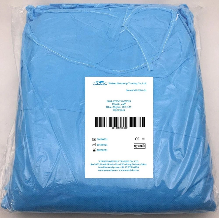 Yellow Insulation Non Woven Polypropylene Labor Waterproof AAMI Impervious Disposable Isolation Gowns Level 2