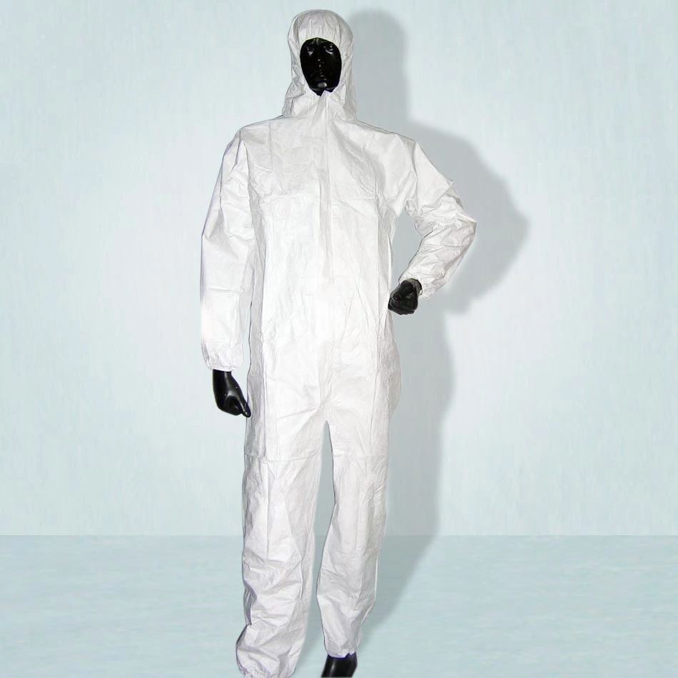 Isolation Garment White SMS Non-Woven Fabric Pppe Certified Complete