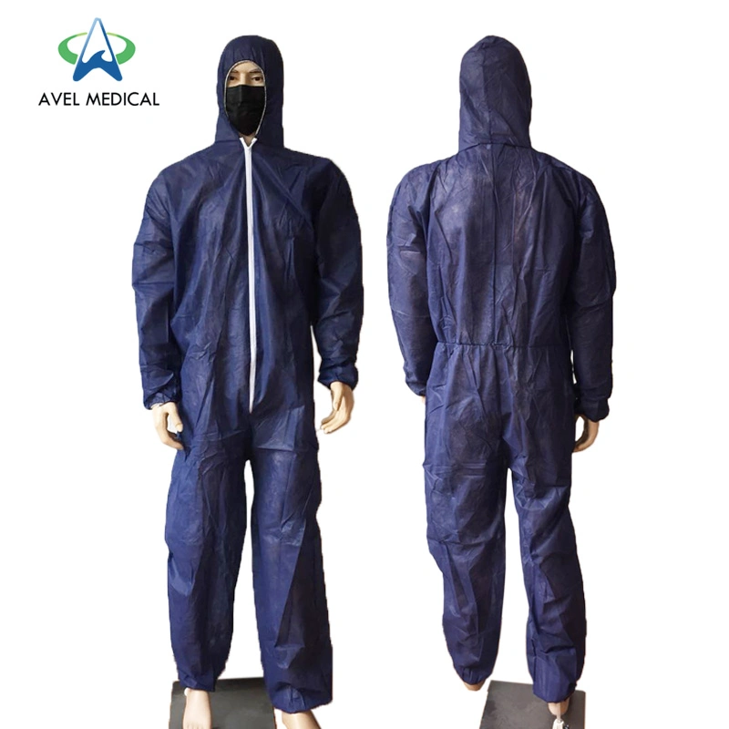 Disposable PE PE SMS Long Sleeve Fabric Non- Woven Isolation Gown