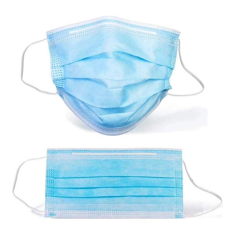 China Supplier 3-Ply Disposable Protective Meltblown Nonwoven Fabric Face Mask