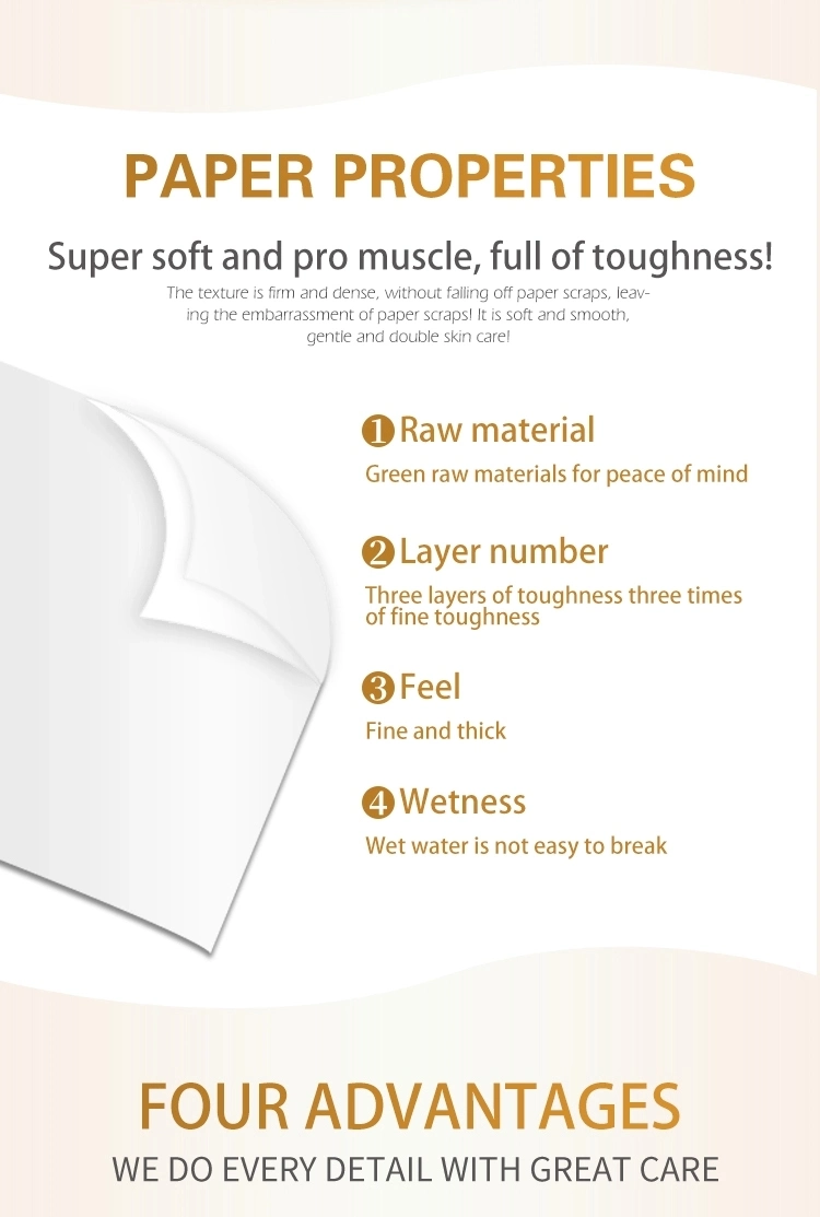Toilet Jumbo Roll Tissue Paper 3ply Origin Core Type Toilet Paper Roll for Bathroom and Home