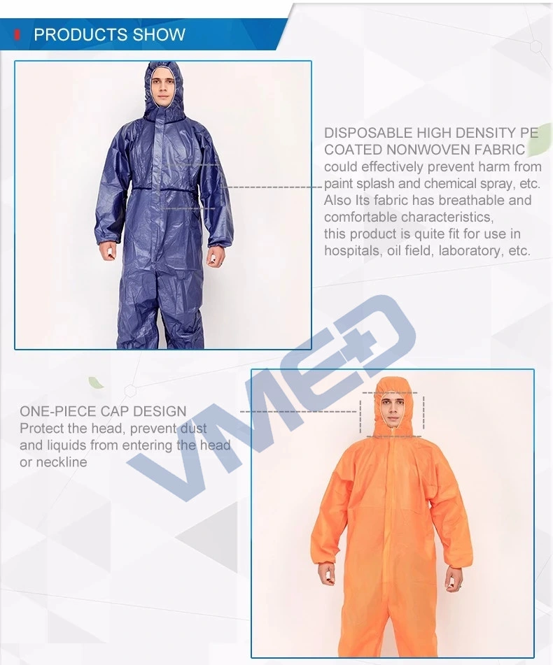 Disposable Nonwoven Coverall, Waterproof Surgical/Medical/Hospital Disposable Nonwoven Microporous Coverall, SMS Coverall/Non-Woven Coverall,