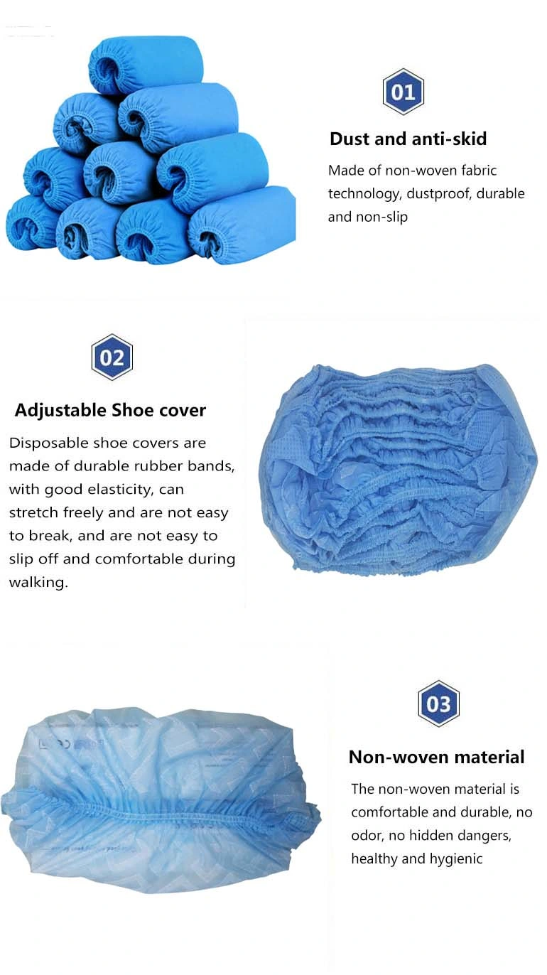 Wholesale Manufacturer Waterproof Foot Shoe Covers Disposable Non Woven Non Slipanti-Dust Shoe Cover Nonwoven Shoe Cover PP Boot Covers