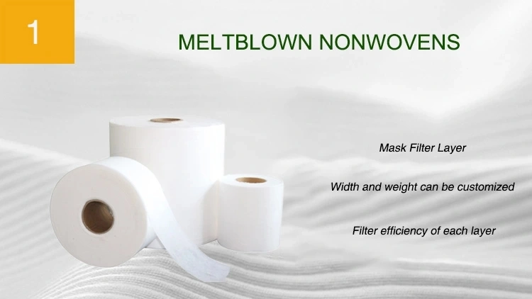 Meltblown Nonwoven Fabric Material for Masks 25GSM Pfe 95%-99% Meltblown Nonwoven Fabric
