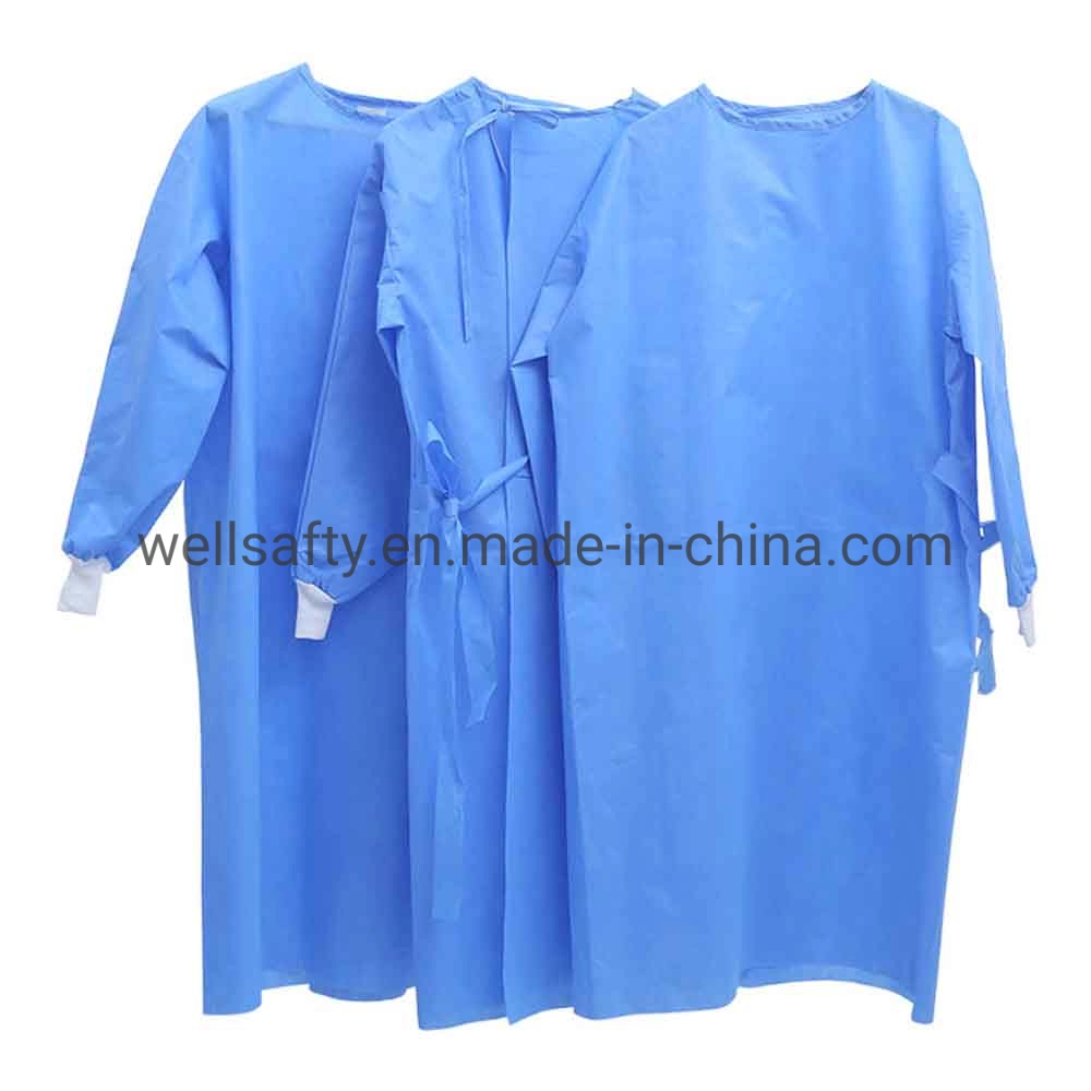 Top OEM Safety Disposable/Reusable Nonwoven Waterproof Isolation Gown SMS 35-45GSM ANSI/AAMI PB70 Level 2 Level 3 Coveralls/Suits with FDA,Ce,ISO,SGS,En14126