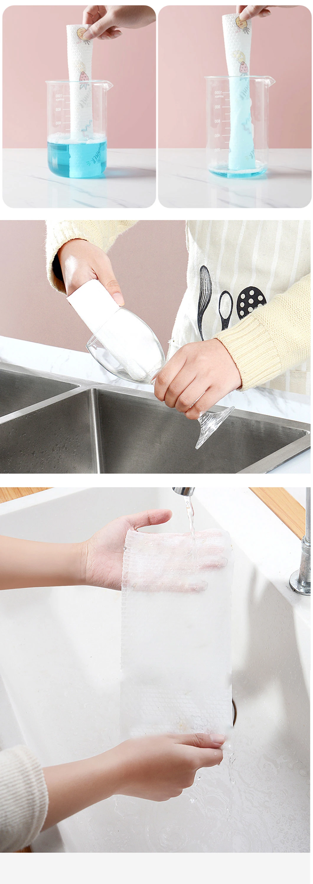 High Quality Kitchen Cleaning Non-Woven Cloth Disposable Cleaning Cloth Bowl Washing