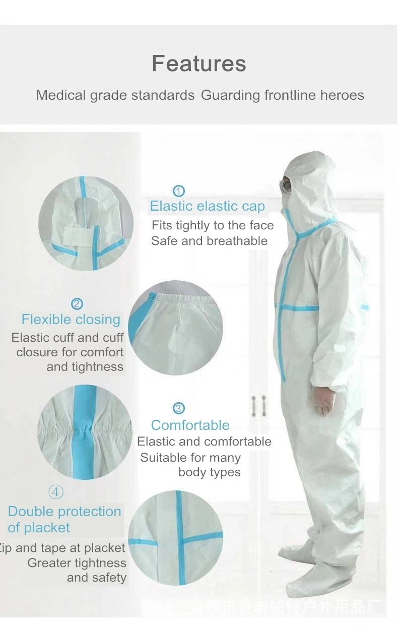 Blue Wholesale Examination Safety Anti Static Products Paint Nonwoven Coverall Type 4b Disposable Surgical Gowns Embossed CPE Factory PPE Isolation Gown