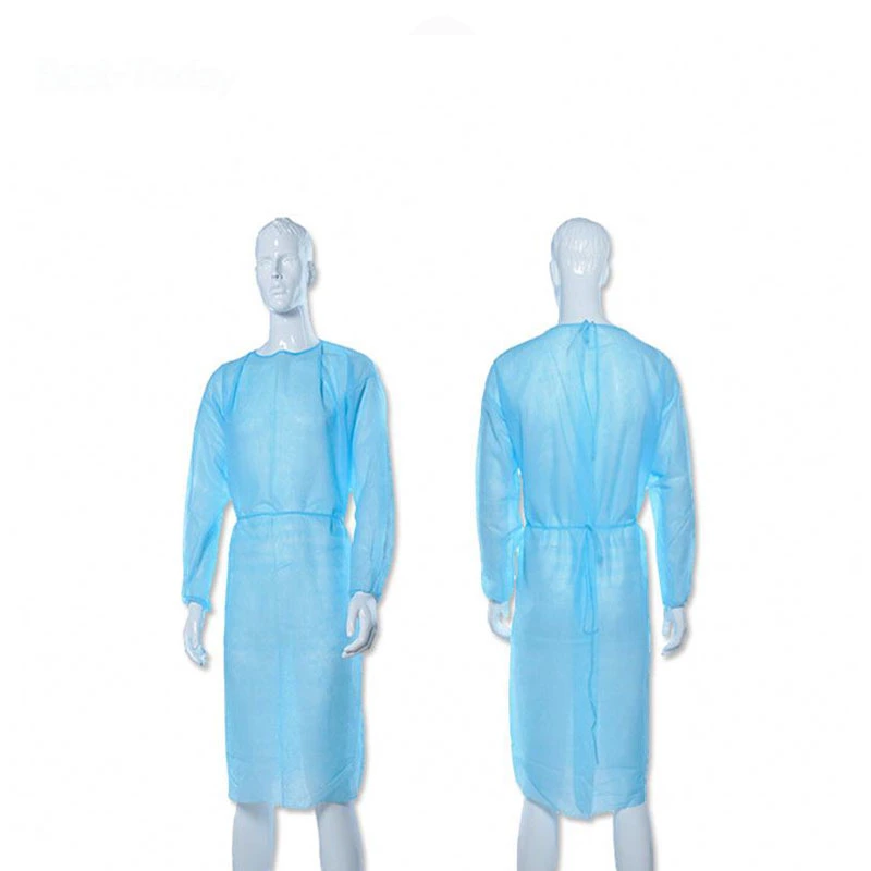 Disposable Medical Civil Isolation Surgical Gown PP Non Woven Fabric SMS PP PE Factory