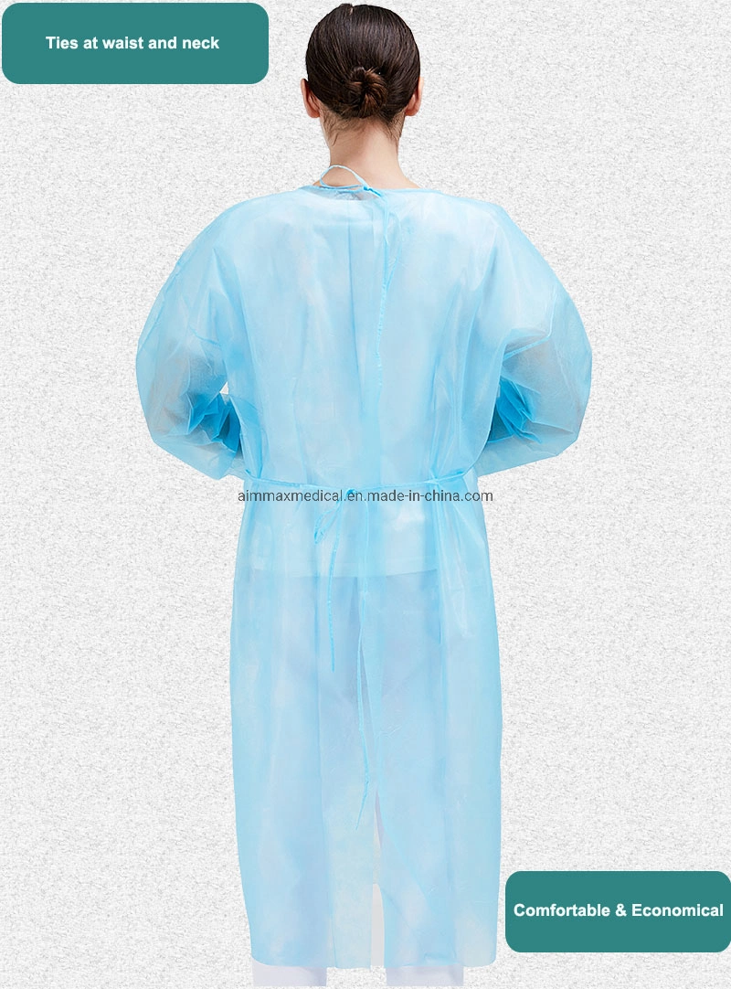 Best Selling Products Disposable Nonwoven PP/SMS/SMMS/PP+PE Isolation Gown