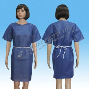 Nonwoven PP SMS PP+PE Medical Hospital Surgeon Disposable Patient Gown