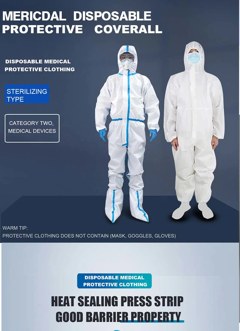 Safety Disposable Lightweight Nonwoven Fabric Breathable Protective Clothing