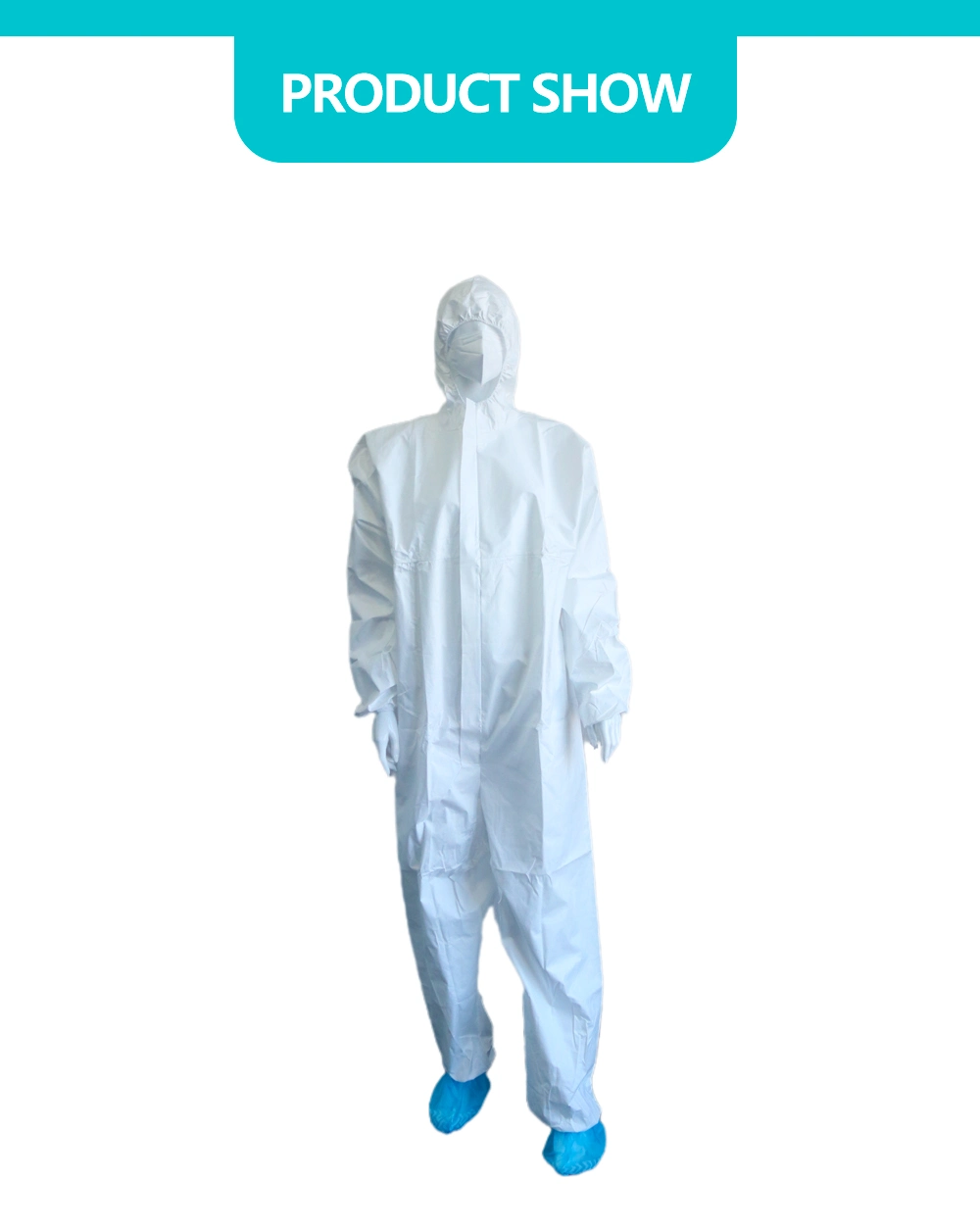 Industrial Use Nonwoven Disposable Protective Coverall Waterproof Disposable Microporous Coverall with Hood