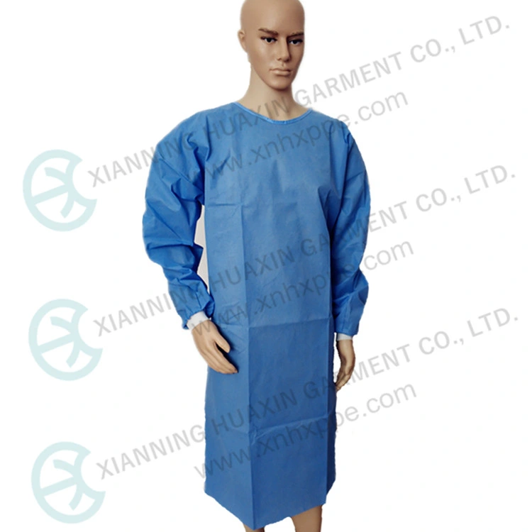 SMS Non Woven Fabric Garment Isolation Gown Disposable Protective Gowns