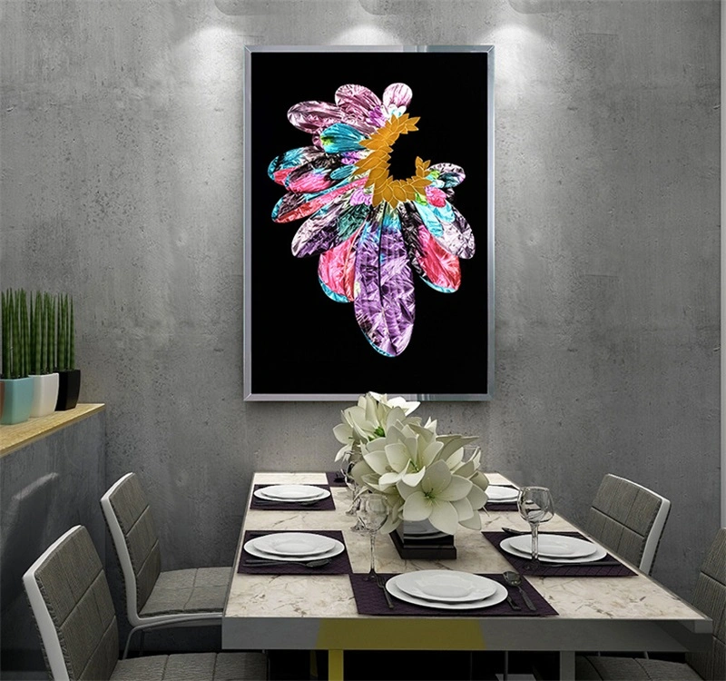 Handmade Enamel Modern Light Luxury Abstract Decorative Painting Gorgeous Color Petal Porch Painting Corridor Hanging Painting