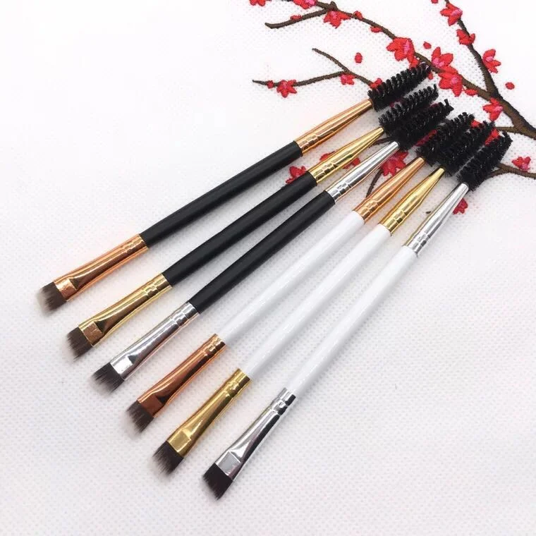 No MOQ Angled Double-Sided Brow Brush Eyebrow Brush Comb Professional Beauty Makeup Brushes