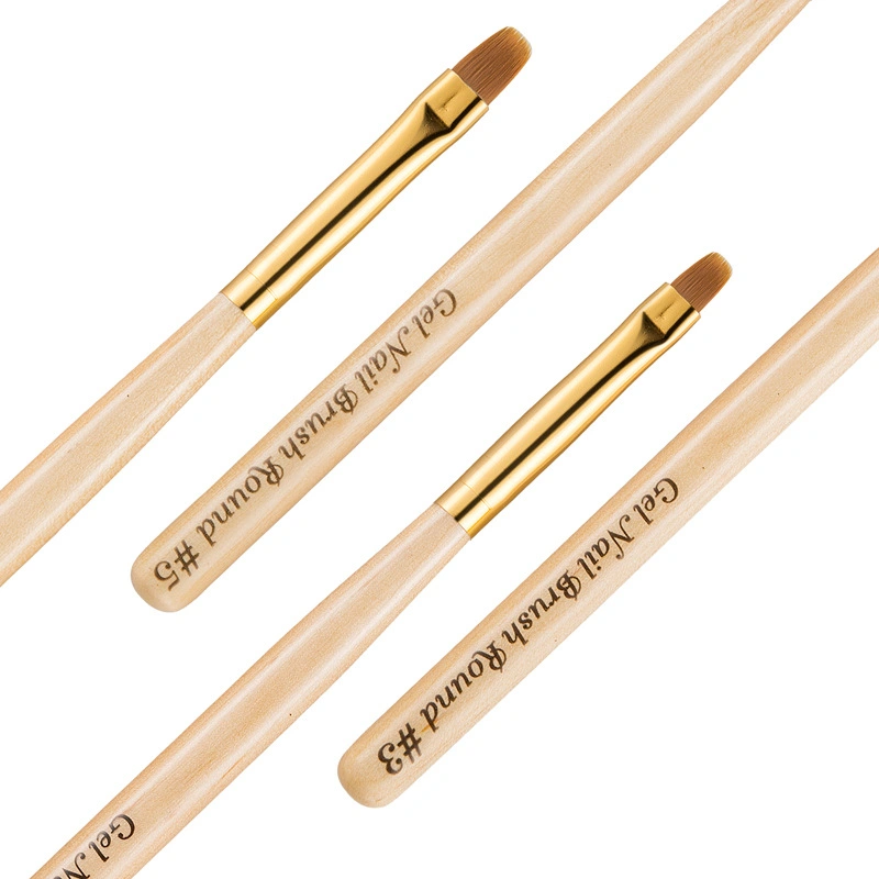 High Quality Luxury Private Label Nail Gel Polish Liner Pen Painting Drawing Flower Wood Bamboo Nail Art Brush