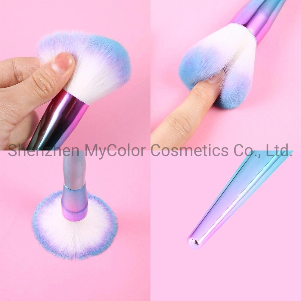 Pink Blue Gradient Makeup Brushes Loose Powder Brush Blush Brush