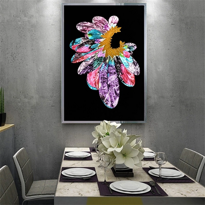 Handmade Enamel Modern Light Luxury Abstract Decorative Painting Gorgeous Color Petal Porch Painting Corridor Hanging Painting