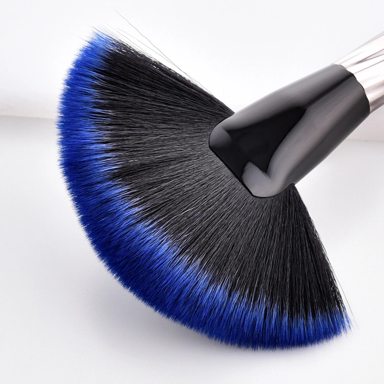 Private Label Cosmetics Custom Gradient Color Handle Makeup Brush 10PCS Black Blue Personalized Makeup Brush Set