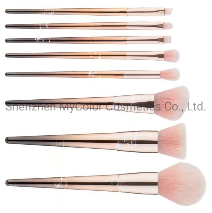 8PCS Shinning Electroplate Handle Makeup Brush Set Powder Brush