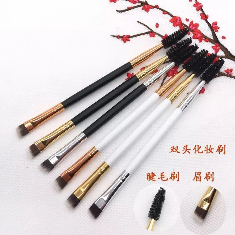 No MOQ Angled Double-Sided Brow Brush Eyebrow Brush Comb Professional Beauty Makeup Brushes