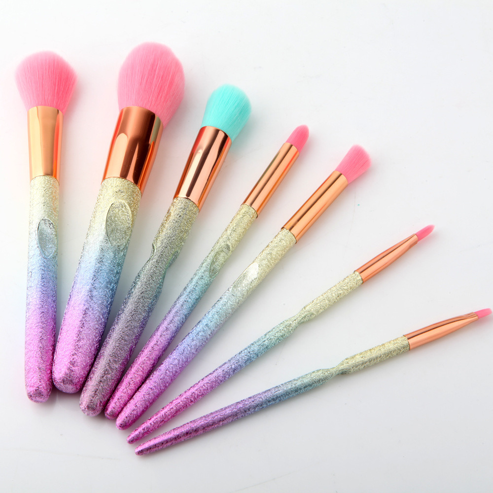 Rainbow Brushes 7PCS Foundation Blending Brush Custom Make up Brush Wholesale