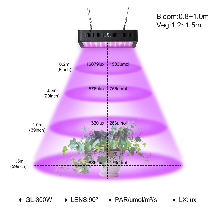 300 Watt 600 Watt 1000 Watt Full Spectrum LED Grow Light for Indoor Hydroponics Plants