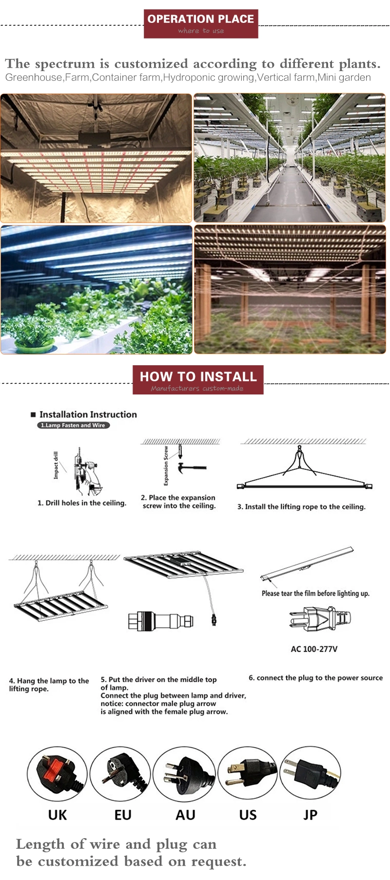 Indoor Grow Light LED 600W Fruit Plants Flowers Newest LED Grow Light 1200W