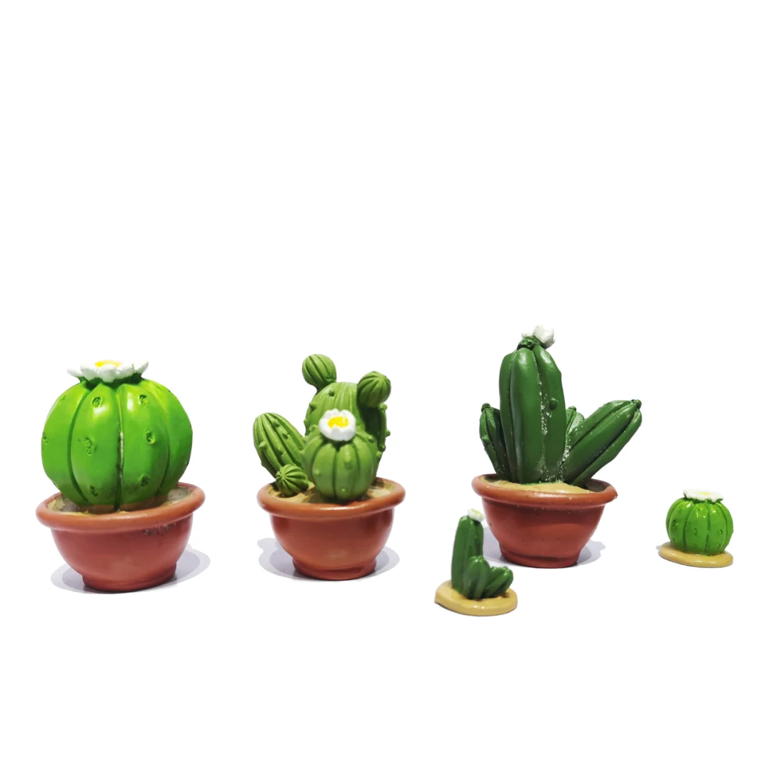 New Creative Resin Flower Potted Artificial Cactus Flowers Bonsai Plants for Indoor Decor