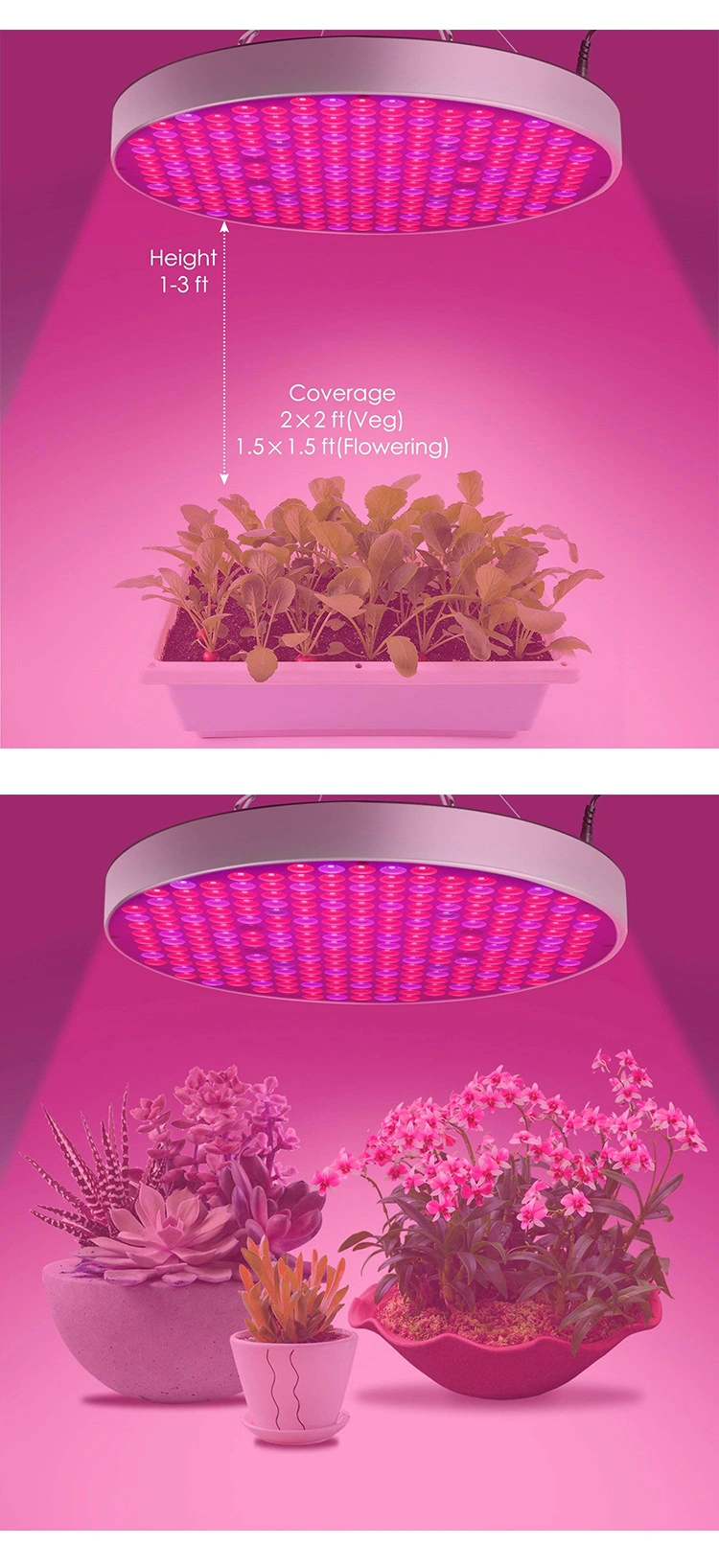 LED Grow Light 50W Full Spectrum LED Plant Growth Light Gardening Light-Compensating Lamp