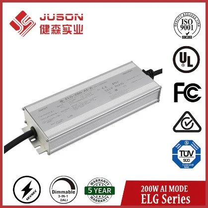 Juson Power Supply 200W Constant Power IP67 Waterproof Dimmable LED Driver for LED Grow Lamp Lighting