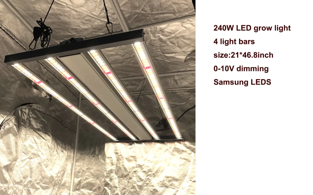 Hortykey Custom Full Spectrum 240W 4 Bars Lm301b Lm301h Commercial LED Grow Light for Vertical Farming