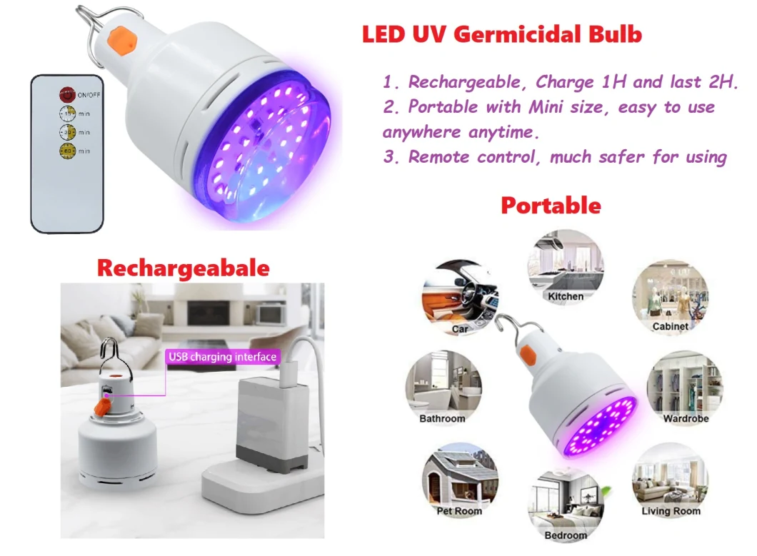 Dropshipping Spot UV Disinfection Lamp 80W Portable Home UV Germicidal Lamp Disinfection and Mite Lamp