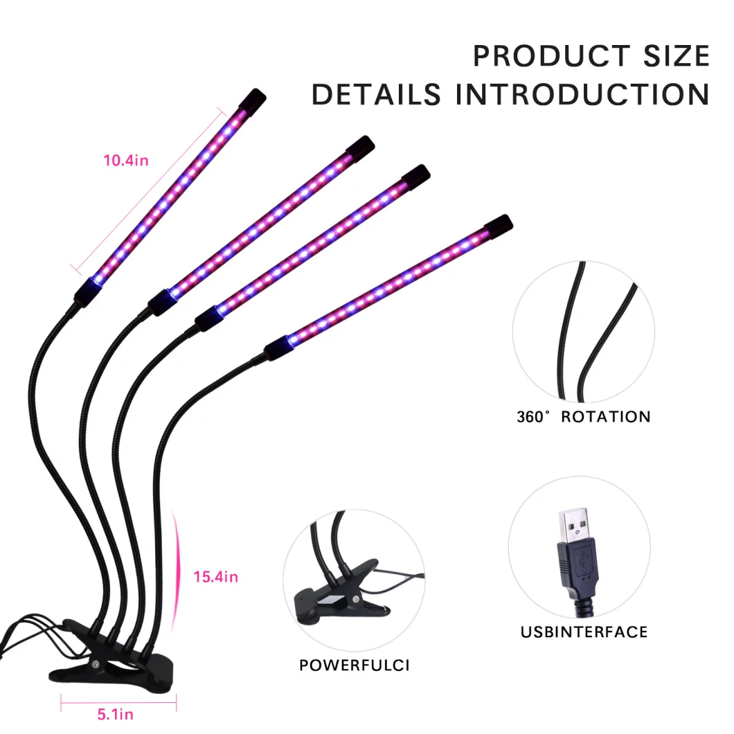 Lebekan 9W LED Bulbs Full Spectrum LED Grow Lamp for Indoor Plants Growth LED Grow Light