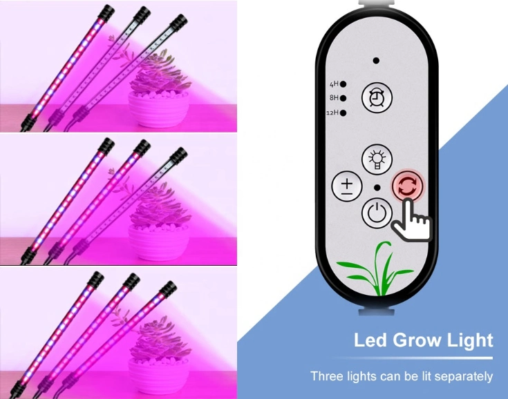 LED Grow Light 4 Head 60W/80W/100W Light Dimmable Full Spectrum Plants LED Grow Light Strip Greenhouse Grow Lamp Garden Growth Light Bar Adjustable for Indoor