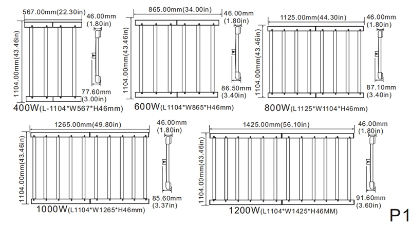 1000W LED Grow Light Full Spectrum LED Grow Light for Greenhouse